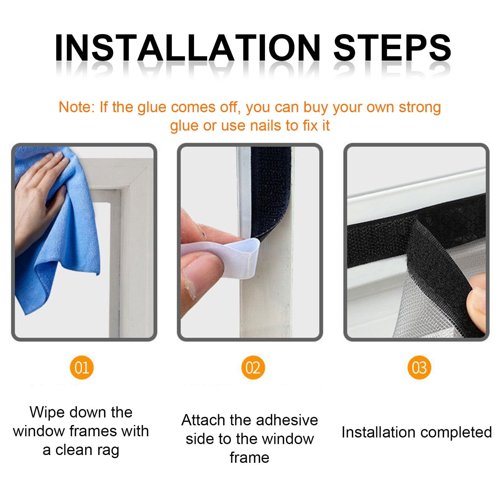 Moustiquaire autocollante pour fenêtre, moustiquaire anti-insectes avec fermeture éclair, maille fine pour fenêtre, 130 x 150 cm, blanc - 9