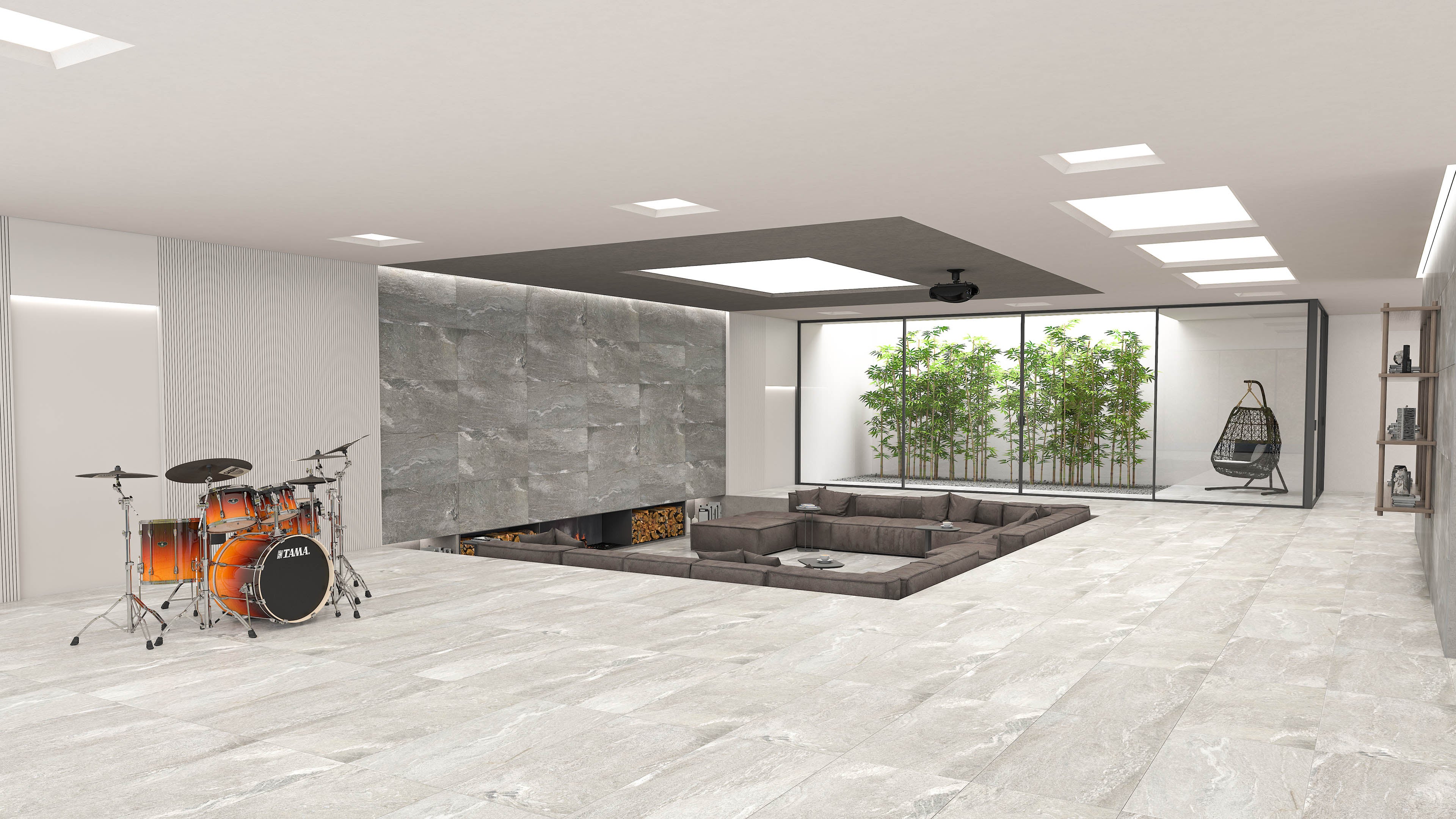 Carrelage sol/mur effet pierre gris clair CORTILLE SILVER l.120 x L.60 cm - 2