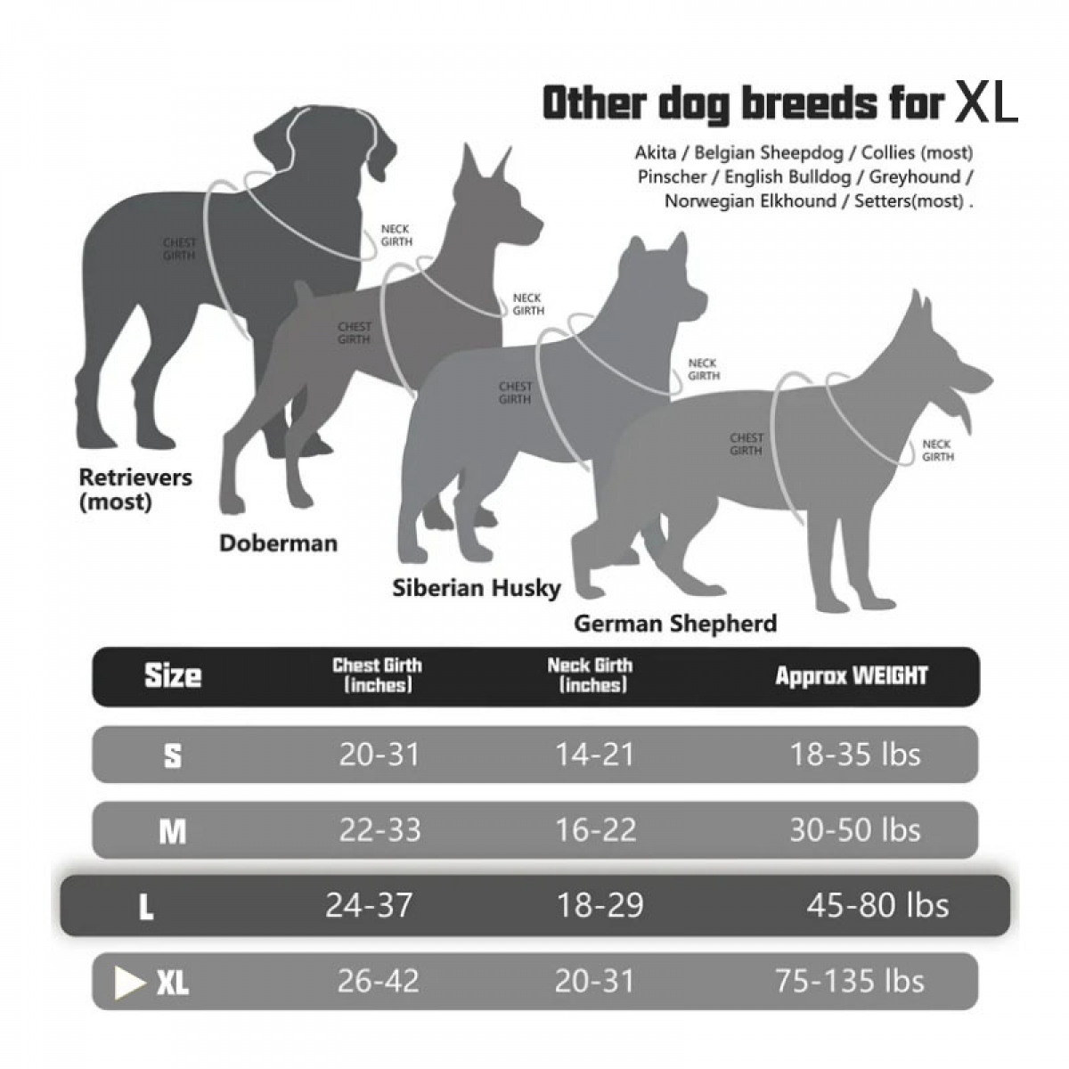 Arnês para cães sem tração, arnês tático para cães, arnês para cães, ajustável, respirável, (XL-preto) - 7
