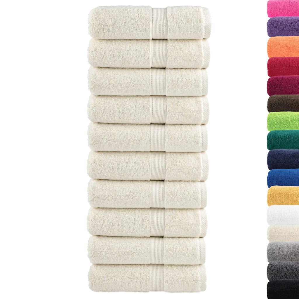 Serviettes de toilette premium SOLUND 10 pièces Crème 30 x 30 cm 600 g/m² vidaXL - 2