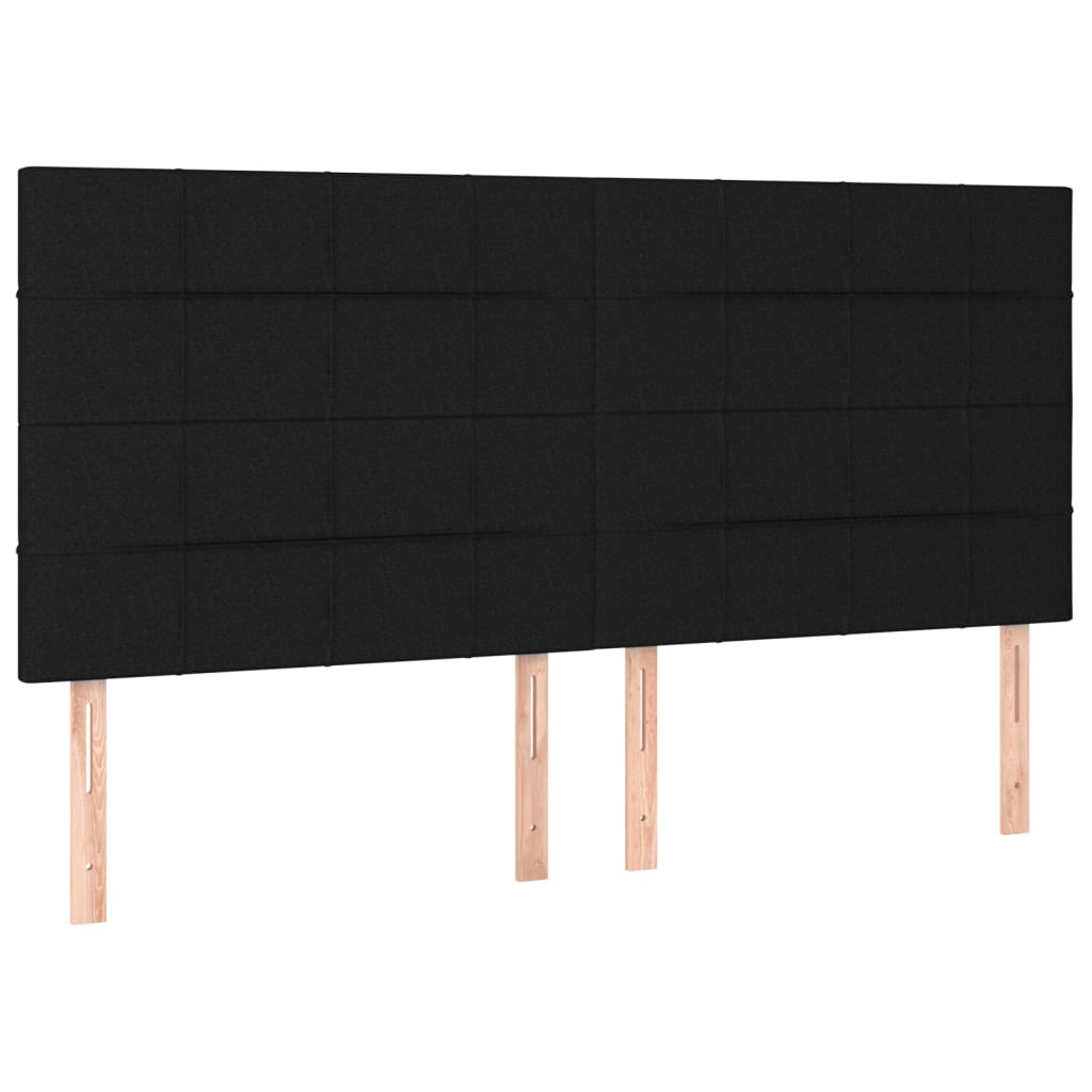 Cadre de lit sans matelas, tissu noir, pour la chambre, 160 × 200 cm - 9