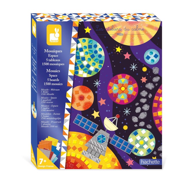 Versión en español — Coffret Mosaiques en Mousse Espace - Les Ateliers du Calme - Kit Loisir Créatif Enfant - Apprentissage Motricité Fine et Concentr