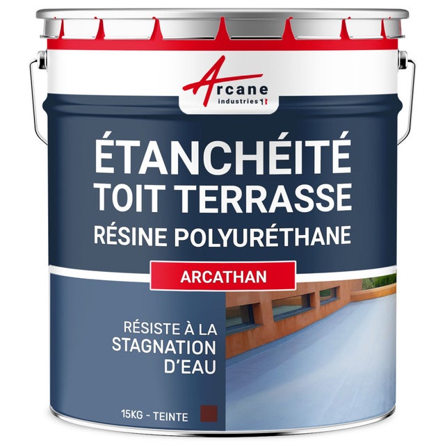 Étanchéité toit terrasse - résine étanchéité colorée- ARCATHAN Rouge Brique - 15 kg - ARCANE INDUSTRIES