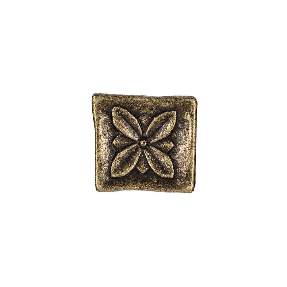 BLÍSTER COM 4 PUXADORES METÁLICOS PARA MÓVEIS, ACABAMENTO COURO ENVELHECIDO MOD.1119. 33x33mm. REI - 6