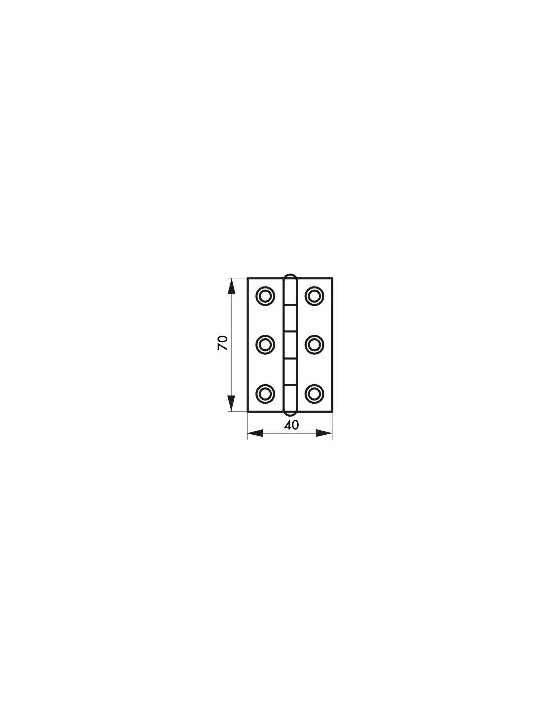 Charnière Inox THIRARD - 70 X 40 Mm - Simple Feuille à Nœud Roulé - Neuf