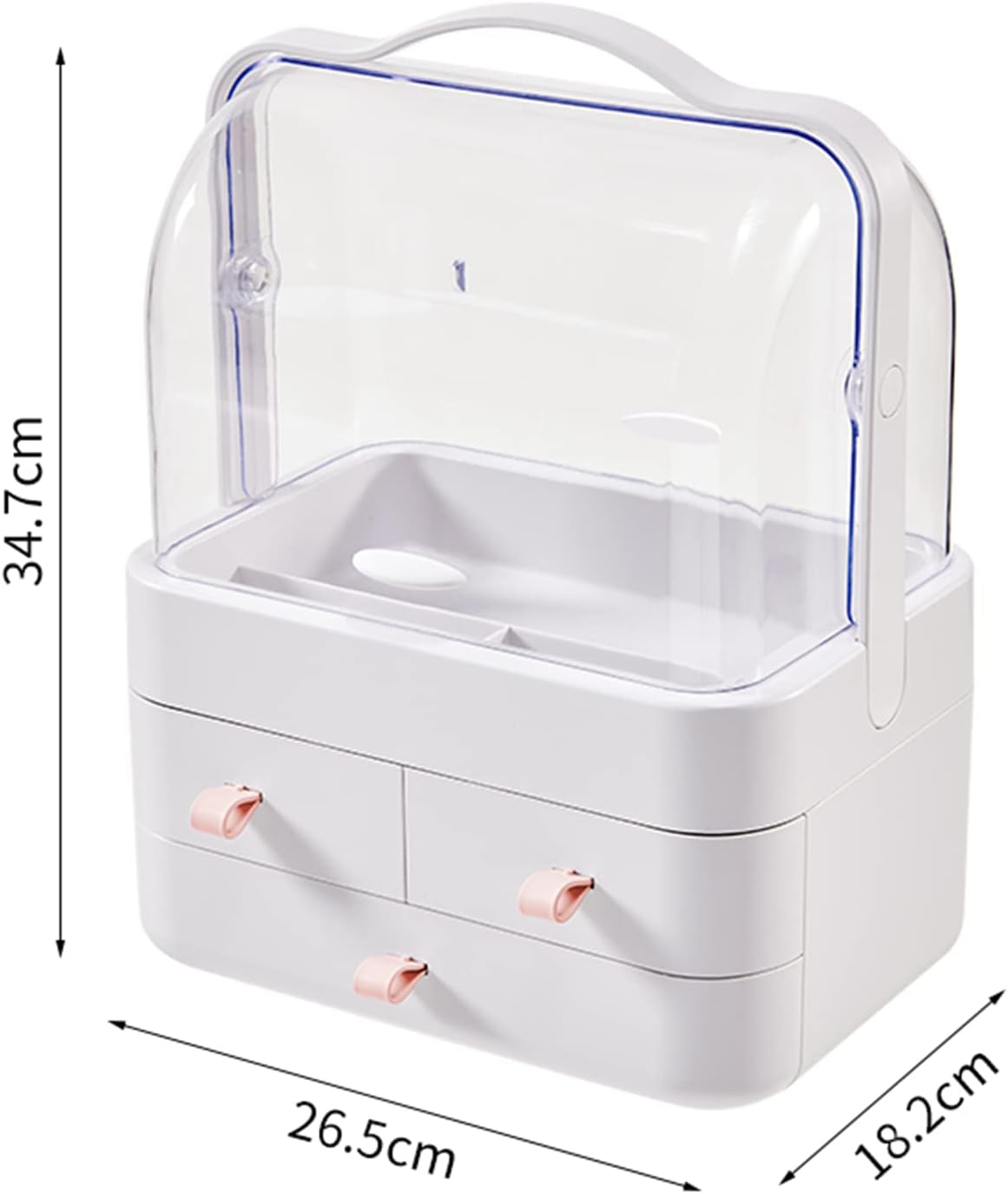 Boîte de rangement pour maquillage, rotation à 360 degrés, avec tiroirs, couvercle, étanche à la poussière, convient pour comptoir de salle de bain et coiffeuse de chambre à coucher, vert