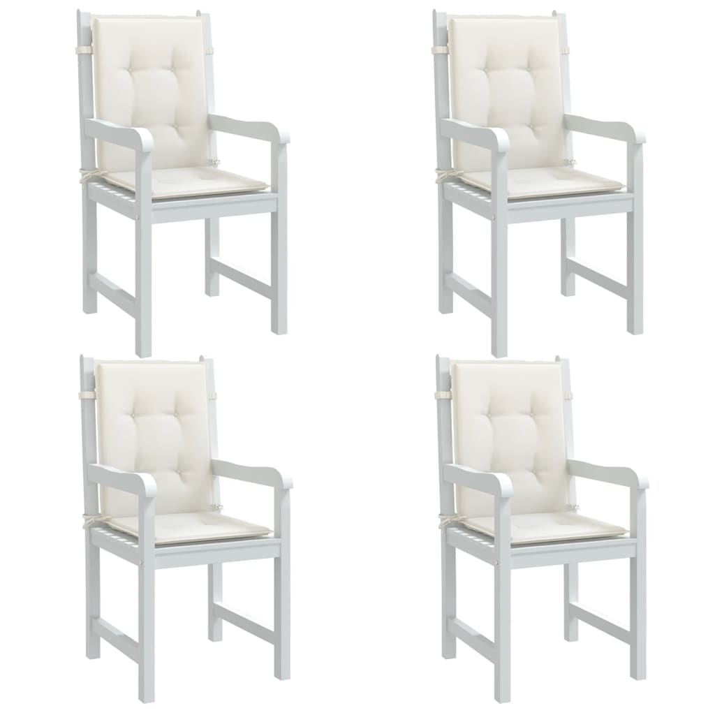 Poduszki na krzesła z niskim oparciem, 4 szt., kremowy melanż vidaXL