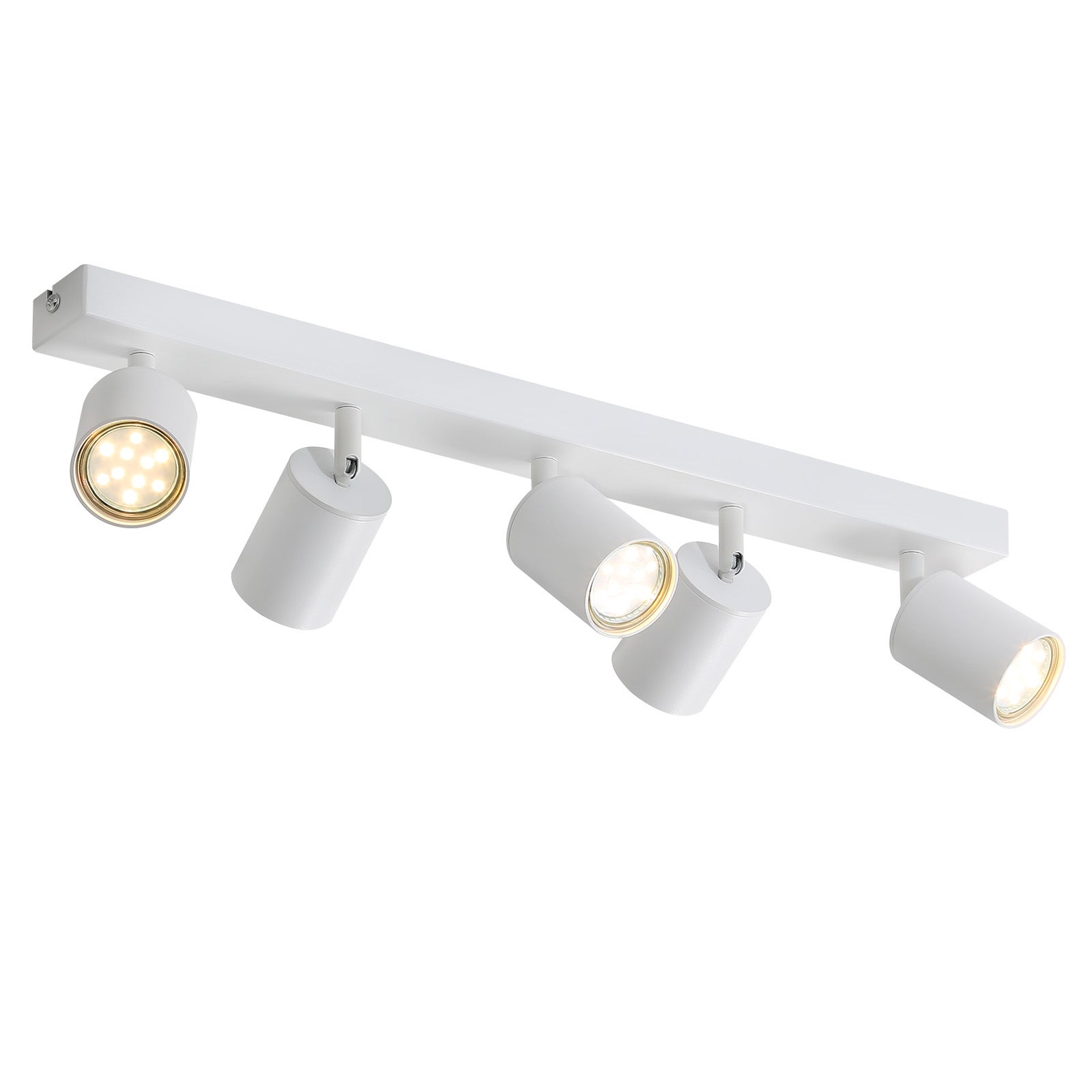 NETTLIFE 5 holofotes de teto LED brancos GU10 chama 330 ° giratória moderna lâmpada de parede industrial para sala de estar quarto sem lâmpada - 9