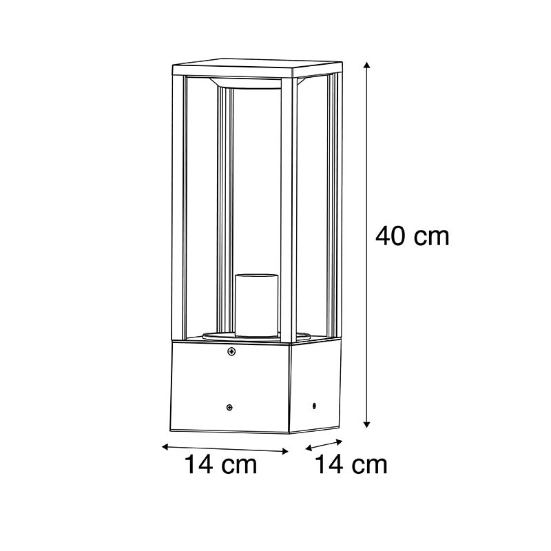 Lampe sur pied extérieur charlois - 1 lumière - L 14 cm - Noir - Design - Éclairage extérieur - 3