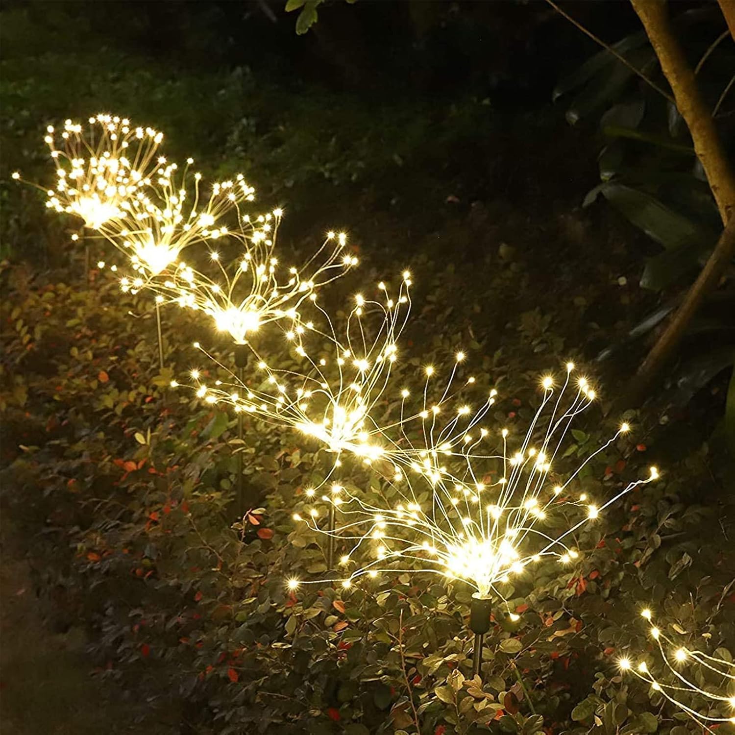 Solarna lampa kształcie rozgwieżdżonego wybuchu led drucików miedzianych krajobrazowe oświetlenie DIY kwiatowe fajerwerki dekoracja zewnętrzna ogrodu