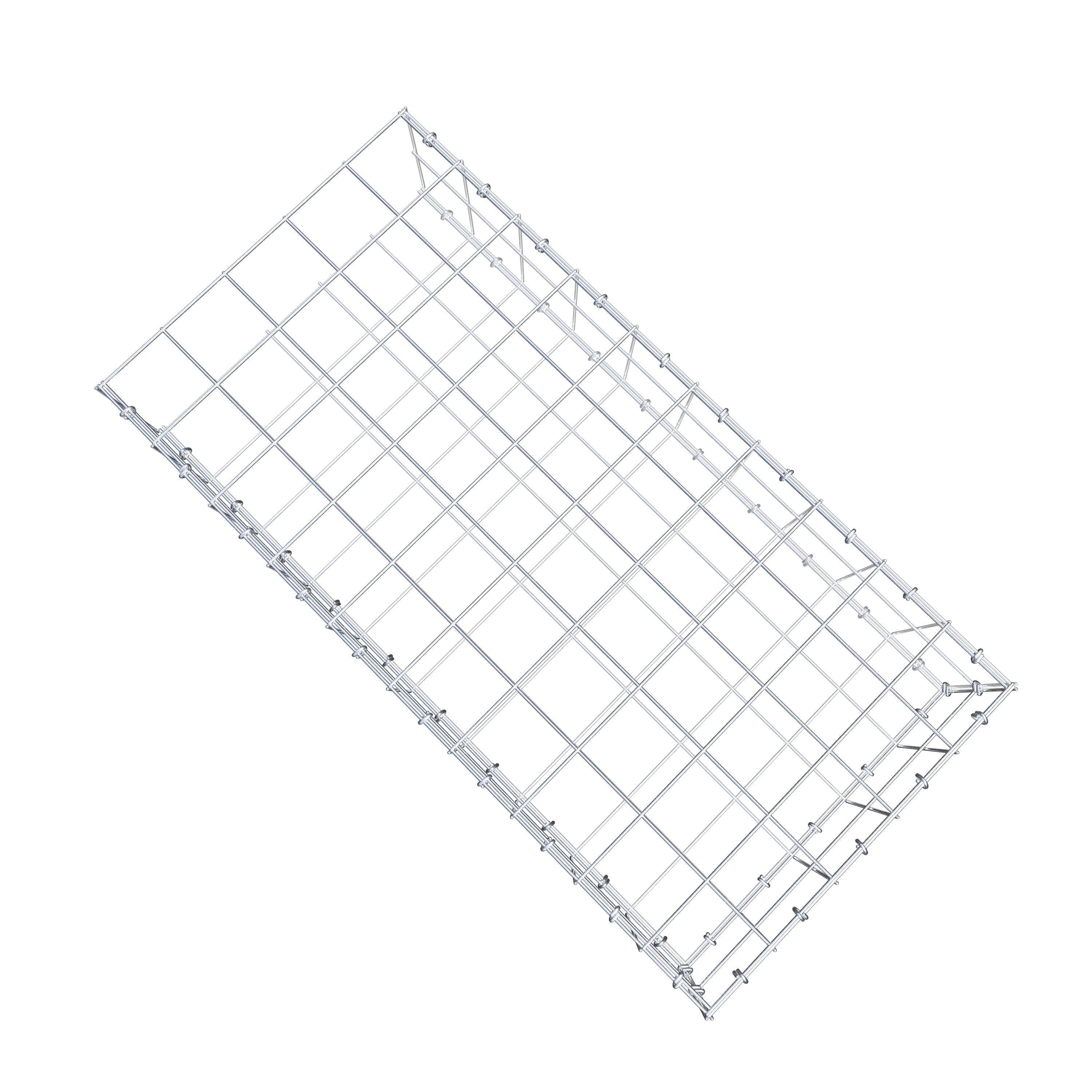 Gavión para alargar en acero galvanizado 100x20x50cm (LxAxP), malla 10 x 10cm, Anillo en C, sin rejilla frontal - 8