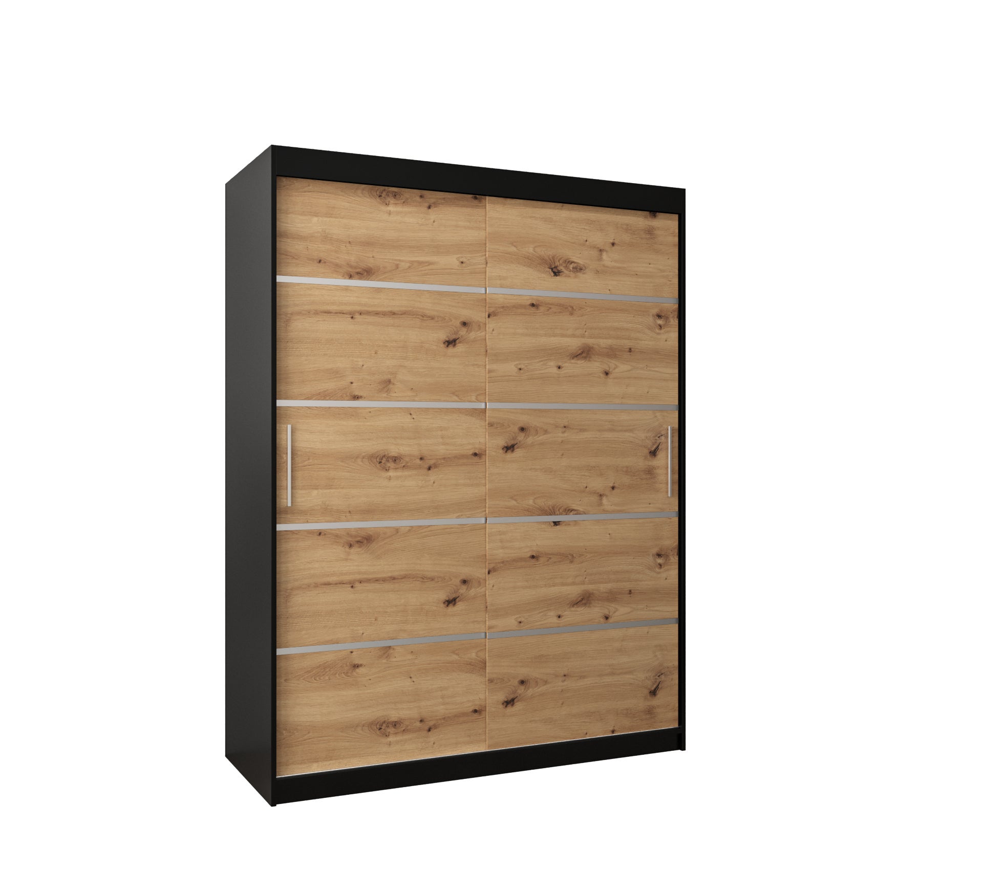 Szafa przesuwna garderoba Verona 1 150 x 62 x 200 cm Czarny + Artisan - Abiks Meble