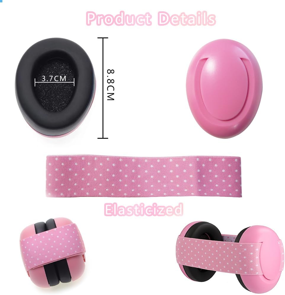 Casque antibruit pour Bébé,Suppression du Bruit,Casque Anti Bruit Mini,Protection Auditive Enfant,Casque de Protection Auditive，rose - 2