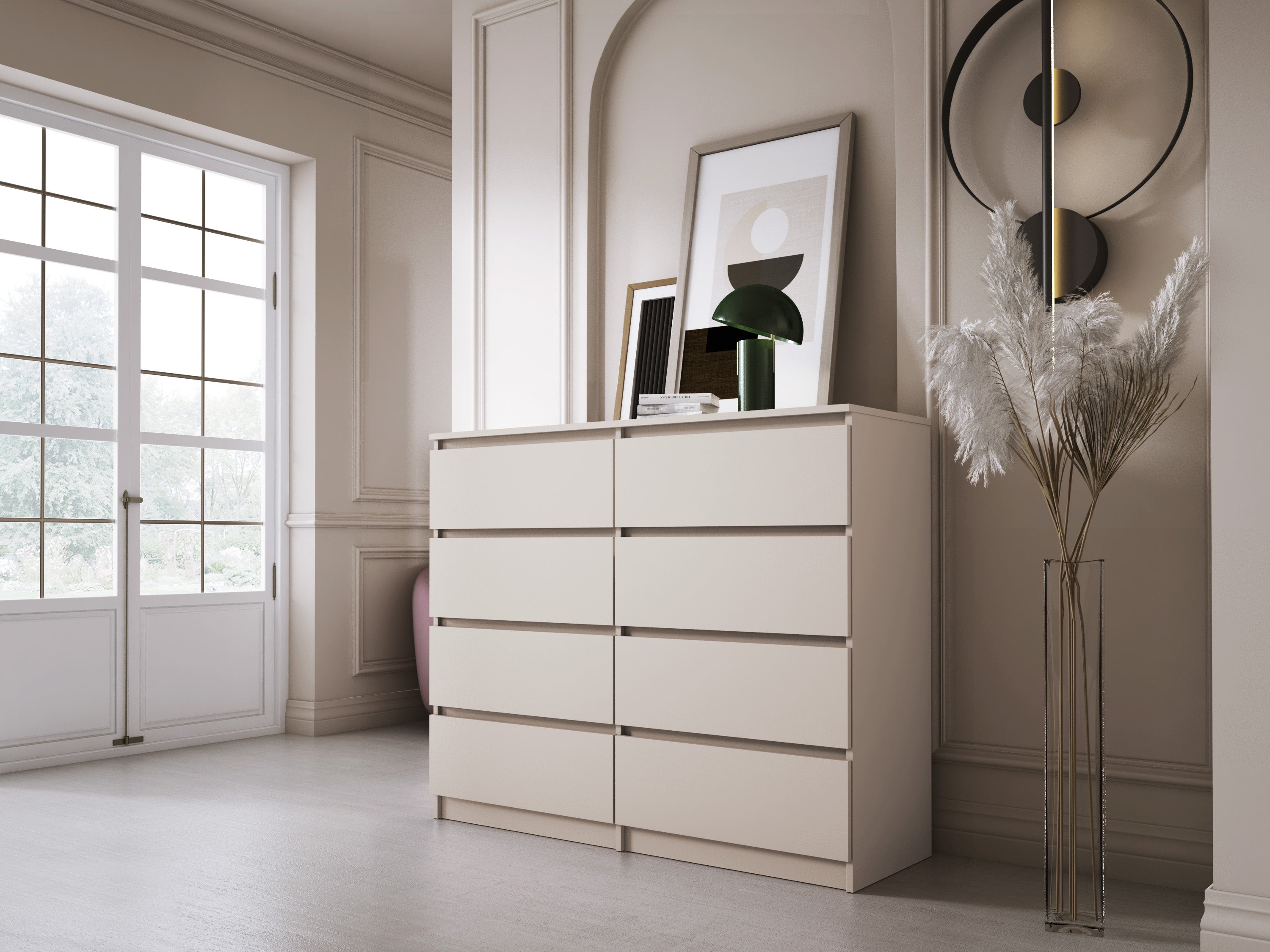 Commode 8 tiroirs, cachemire, 120 x 39 x 101 cm - 3