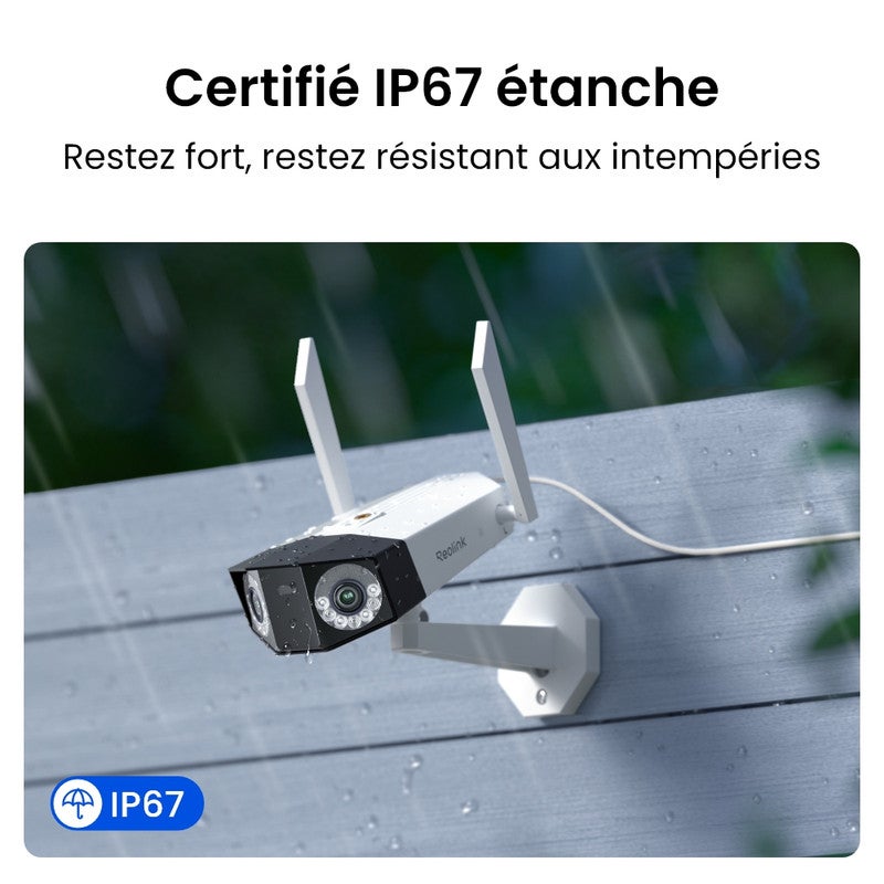 Caméra de surveillance 8K 16MP panorama 180°double objectif WiFi 6 filaire, Reolink - 6