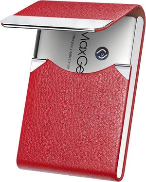 1 Pcs Étui Cigarette en Métal Boite a Cigarettes Porte Cigarette en PU Cuir  Etui Paquet Cigarette Paquet de Cigarettes Slim pour Hommes Femmes，rouge