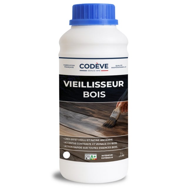 Vieillisseur Bois - 1 L - Codeve Bois - Un Effet De Vieillissement Accéléré D'un Bois Brut, Blanc Ou Neuf.