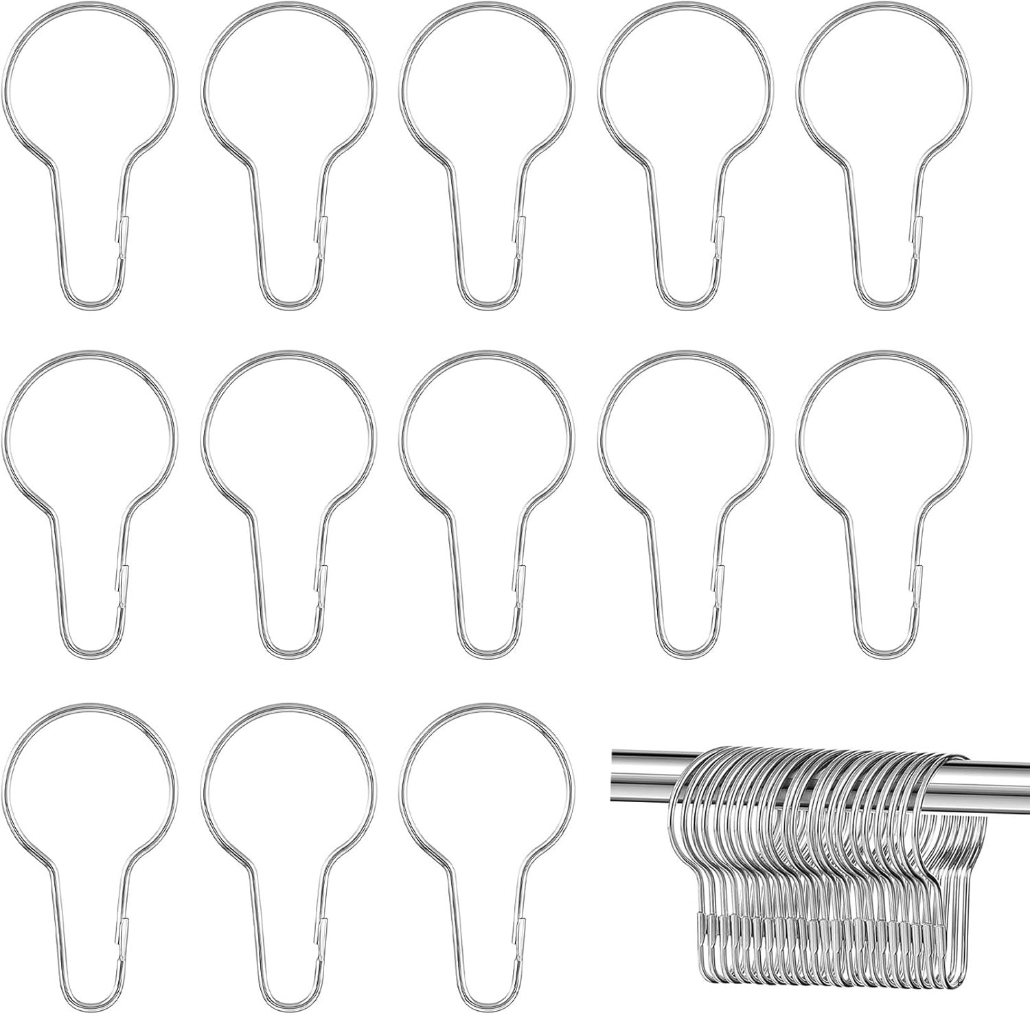 40 Anneaux De Rideau Métal Ouverts 50mm - Anneaux Rideau Douche En Acier Inoxydable Faciles à Installer