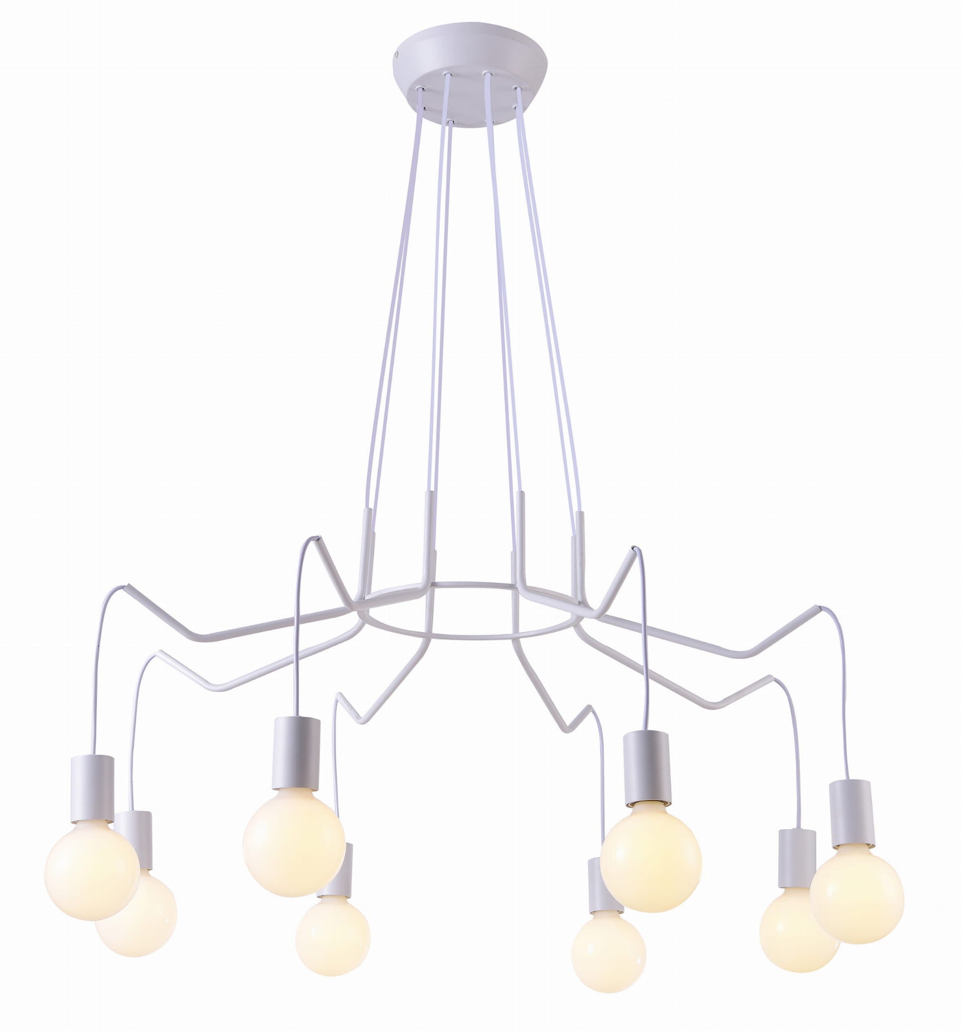 Lampa wisząca Basso biała 8xE27x40W wym: 100 x 89 x 89 cm metal Candellux