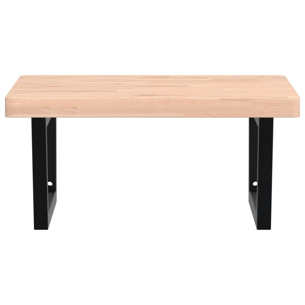 Maison Exclusive - Ripiano a Parete per Lavabo in Acciaio e Massello di Faggio - 4