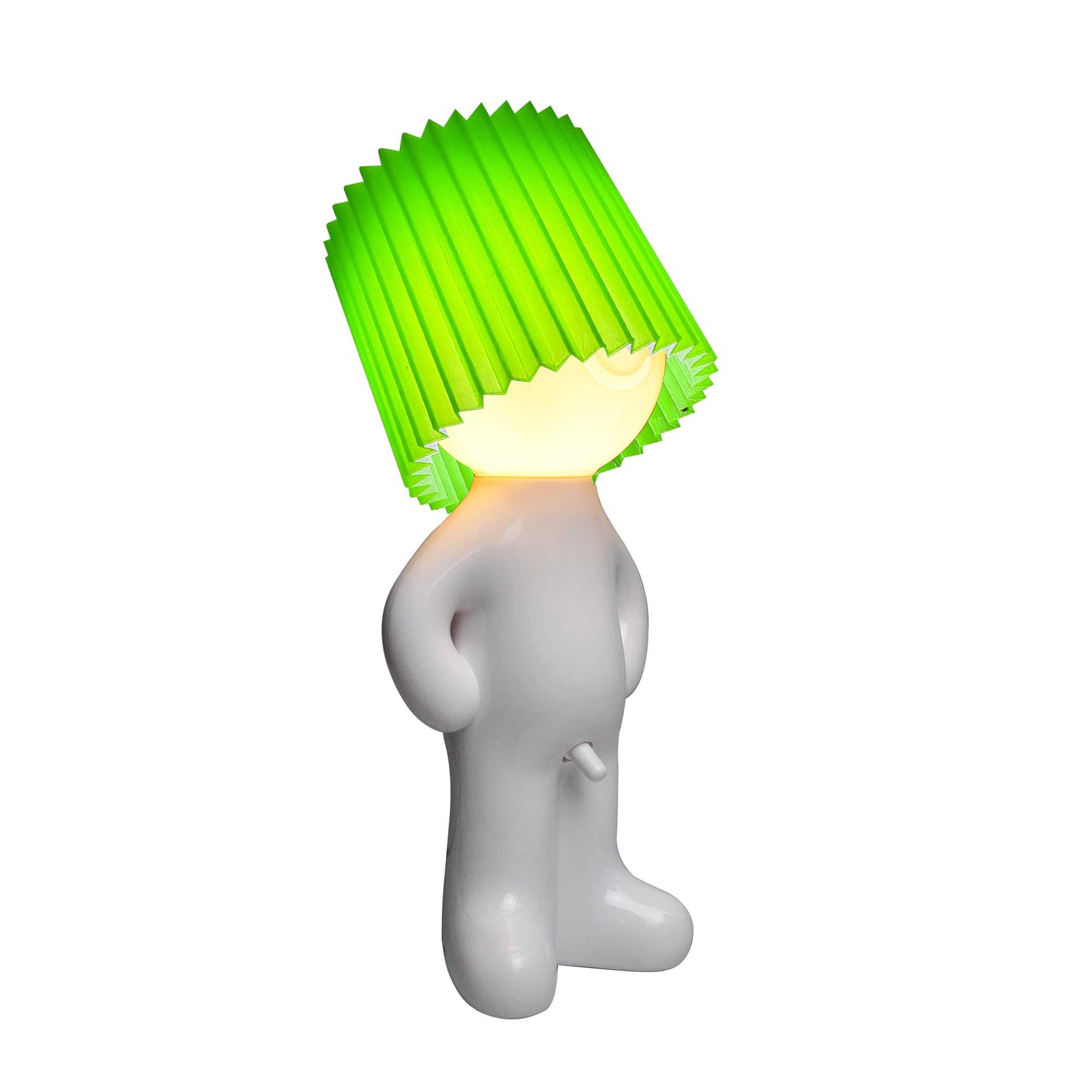 Lampka nocna LED na stojaku, lampka stołowa do podłączenia w domu, 12,5 × 12,5 × 29,5 cm, ciepłe światło, zielona