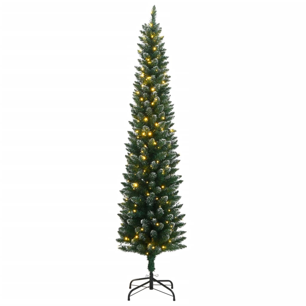 vidaXL Albero di Natale artificiale slim 150 LED 120 cm