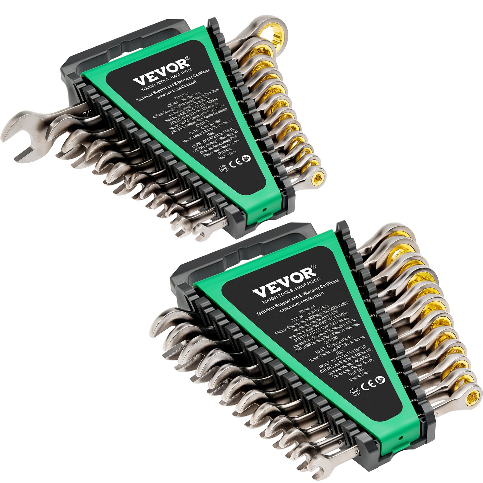 VEVOR Set Chiavi Combinate 24 Pezzi - Chiavi A Cricchetto SAE/Metriche, Con Organizer, In Acciaio Cr-V - Foto 3