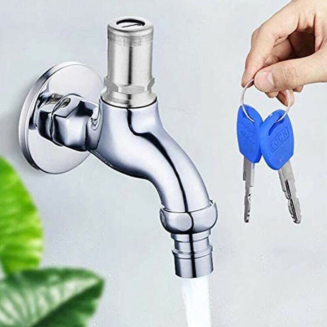 Emiif Rubinetto esterno bloccabile, rubinetto esterno pubblico antifurto con chiavi, rubinetto in lega con filettatura maschio da 1/2 per irrigazione giardino, lavaggio auto (A Emiif Rubinetto esterno bloccabile, rubinetto esterno pubblico antifurto con chiavi, rubinetto in lega con filettatura maschio da 1/2 per irrigazione giardino, lavaggio auto (A