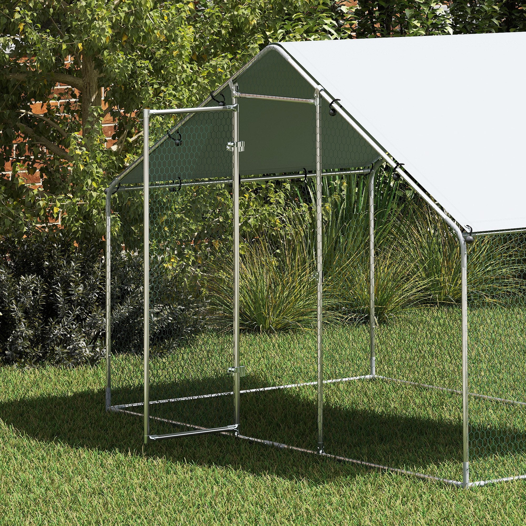 Galinheiro para Exterior PawHut Aço Prata 300x170x190 cm - 4