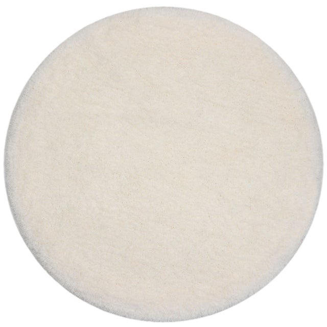 Tapis salon rond blanc imitation fourrure TALKA - D. 100 cm - INSPIRE