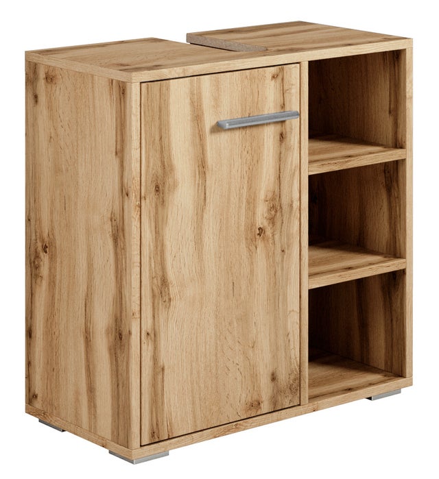 Meuble vasque Neptunus - Chene - 60 x 28 x 60 cm - Meuble de salle de bain, colonne, armoire