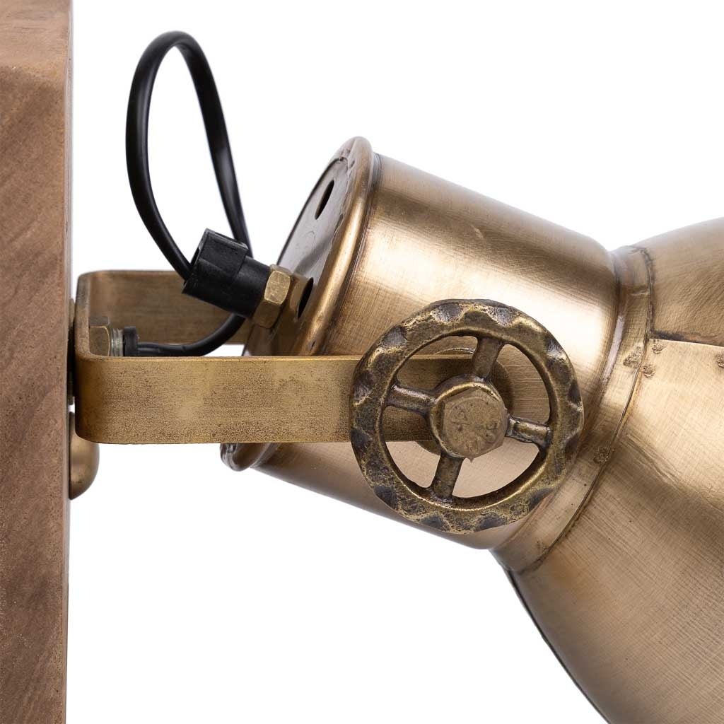 Aplique de madeira e metal dourado 18x18x27 - 7