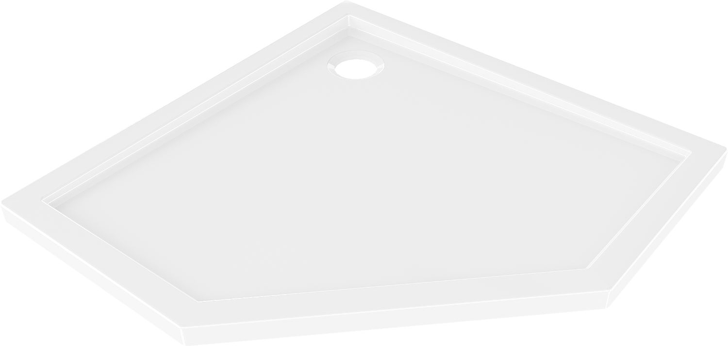 Mexen Flow brodzik pięciokątny slim 90 x 90 cm, biały połysk - 46P109090