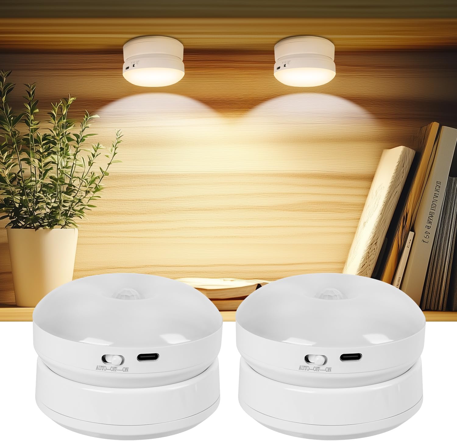 Veilleuse,Lot De 3 Lampes LED Avec Détecteur De Mouvement D'intérieur