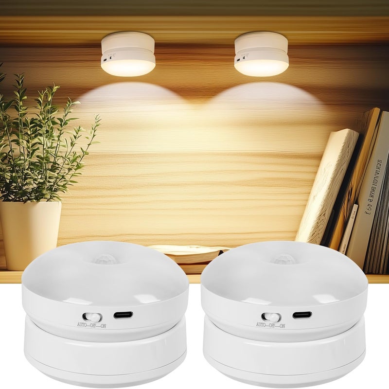 Akumulatorowa lampka nocna LED z czujnikiem ruchu – idealna na schody, do kuchni i pokoju dziecięcego (opakowanie 2 szt.)