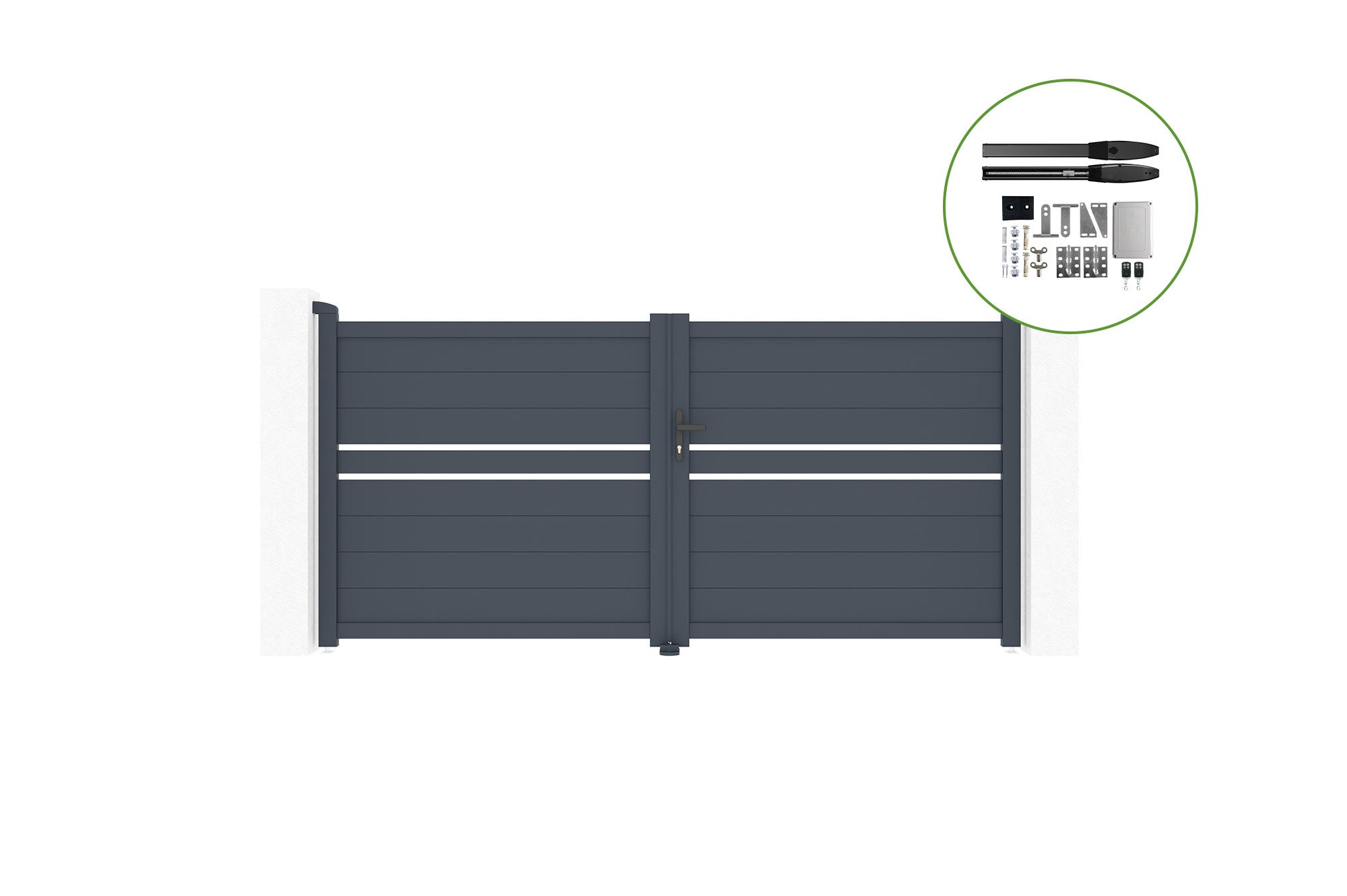 Brama skrzydłowa 3m CIMONE H.140cm aluminiowa + napęd HICKER B200