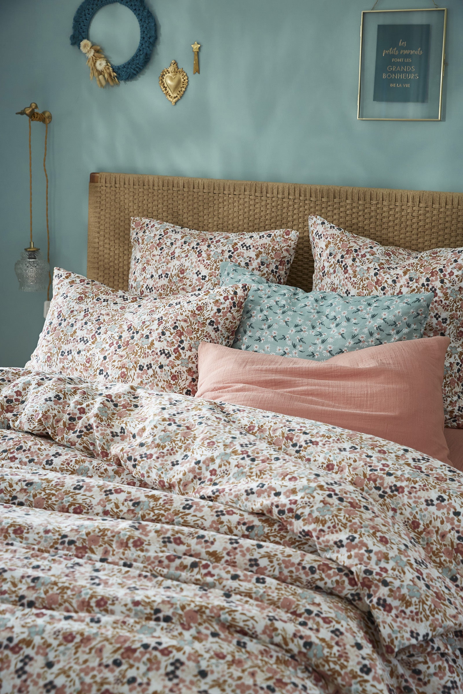 Housse de couette 240 x 220 cm – Double Gaze de Coton Imprimée – Capucine Pampa - 4