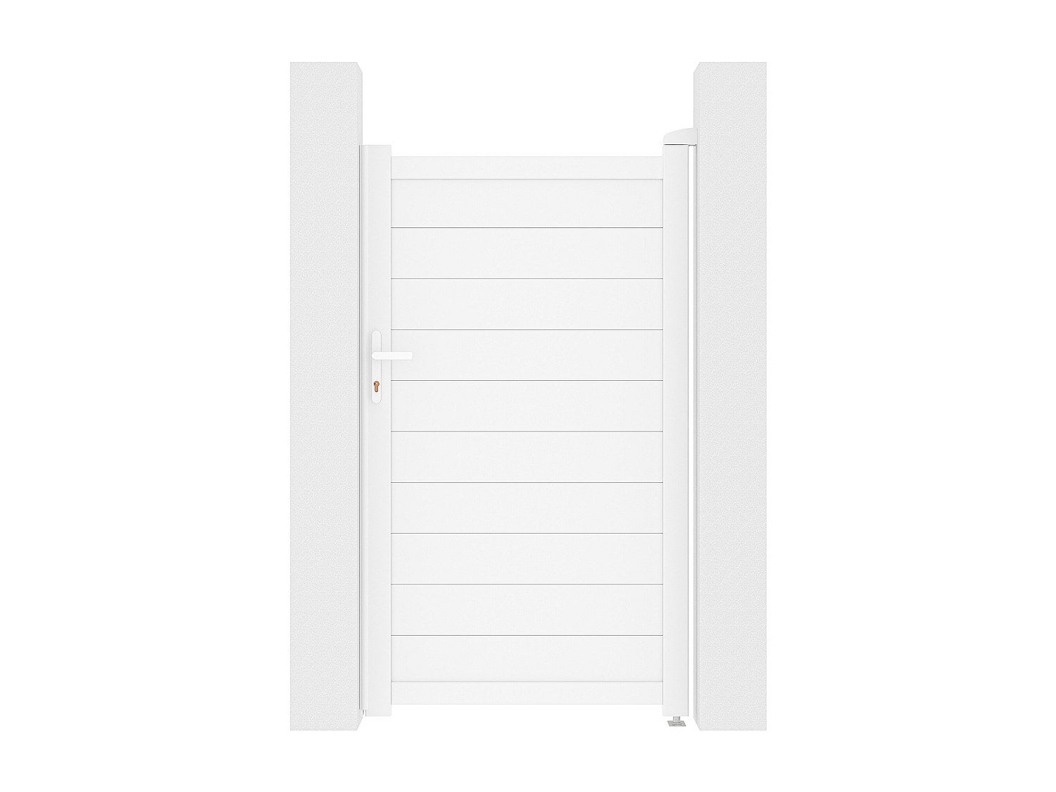Portillon battant aluminium plein L103 x H180 cm blanc - NAZARIO - 2