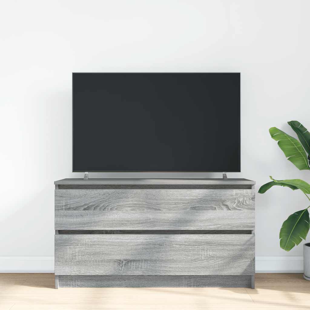 Meuble TV sonoma gris 100x35x54 bois d'ingénierie - 3