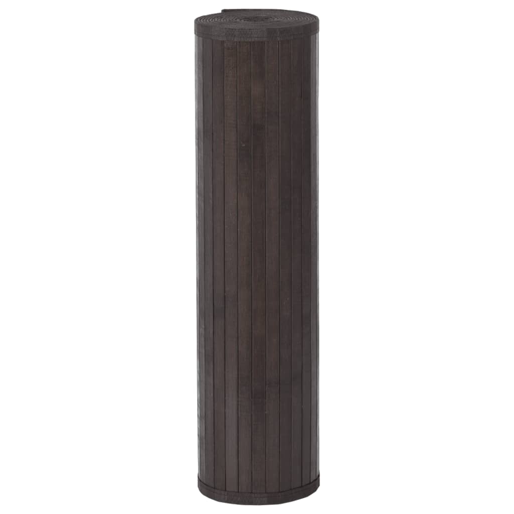 Tapis rectangulaire marron foncé 80x100 bambou - 3
