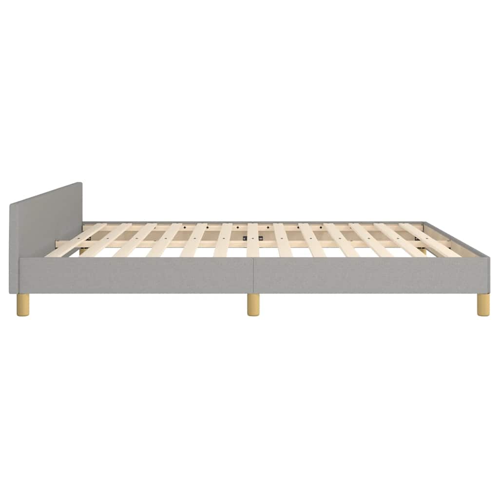 Cadre de lit sans matelas gris clair 160 x 200 cm en tissu - 6