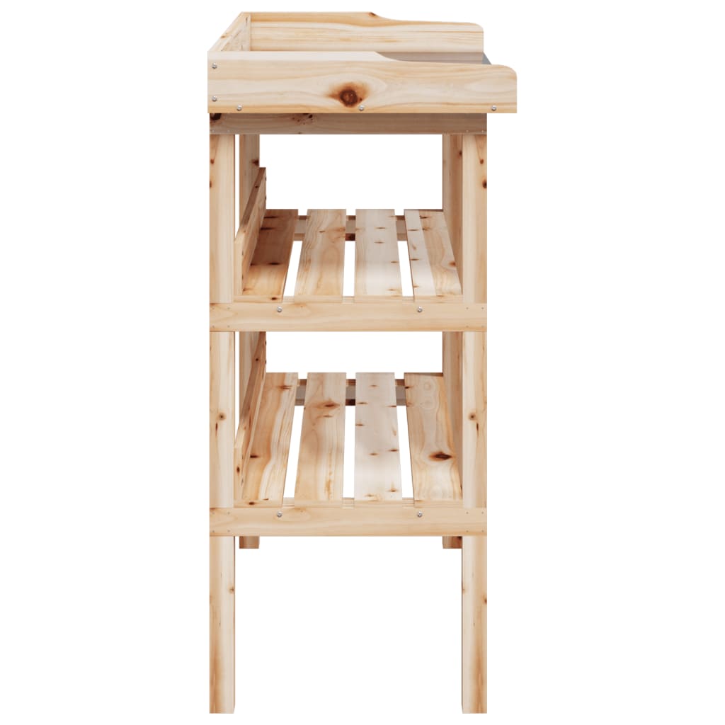 Jardinière | Table à plantes avec étagères 78x38x82,5cm bois de sapin solide CFW27872 - 5