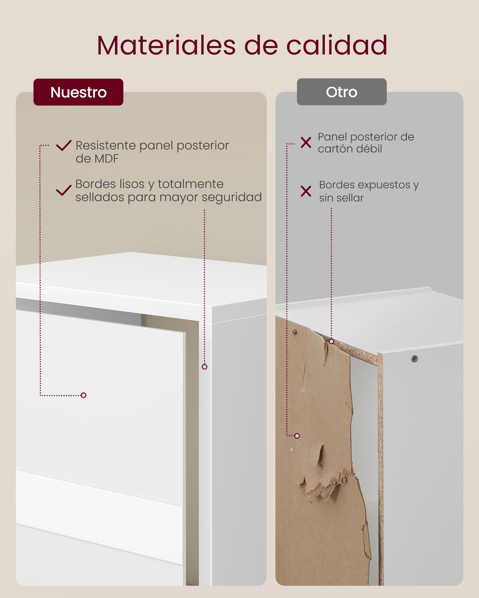 Estantería librería abierta de 3 niveles, para salón y dormitorio, 24x30x94,8 cm, blanco - 4