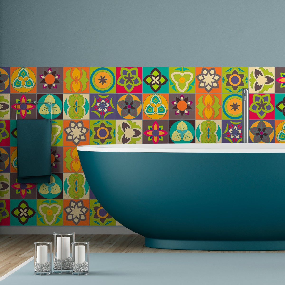 15 vinilo baldosas azulejos viñales - adhesivo de pared - revestimiento sticker mural decorativo - 15stickers10x10cm