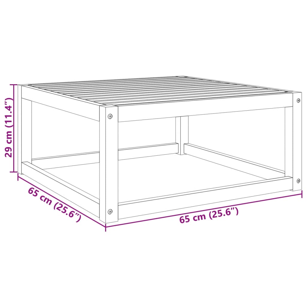 Table de jardin en bois d'acacia massif 65x65x29 cm - 9