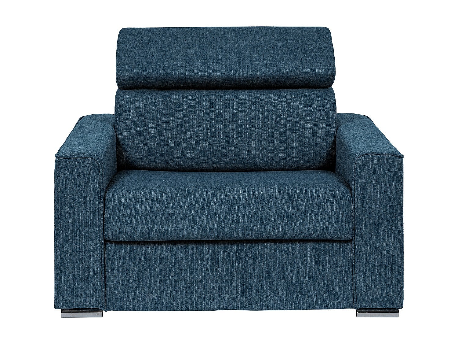 Fotel rozkładany typu express z niebieskiej tkaniny - pow. spania 70 cm - Materac 14 cm - VIZIR