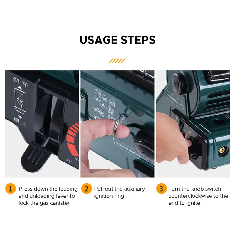 Calentador de gas portátil, apto para uso en exteriores e interiores, para uso en automóviles, pesca en hielo y camping - 5