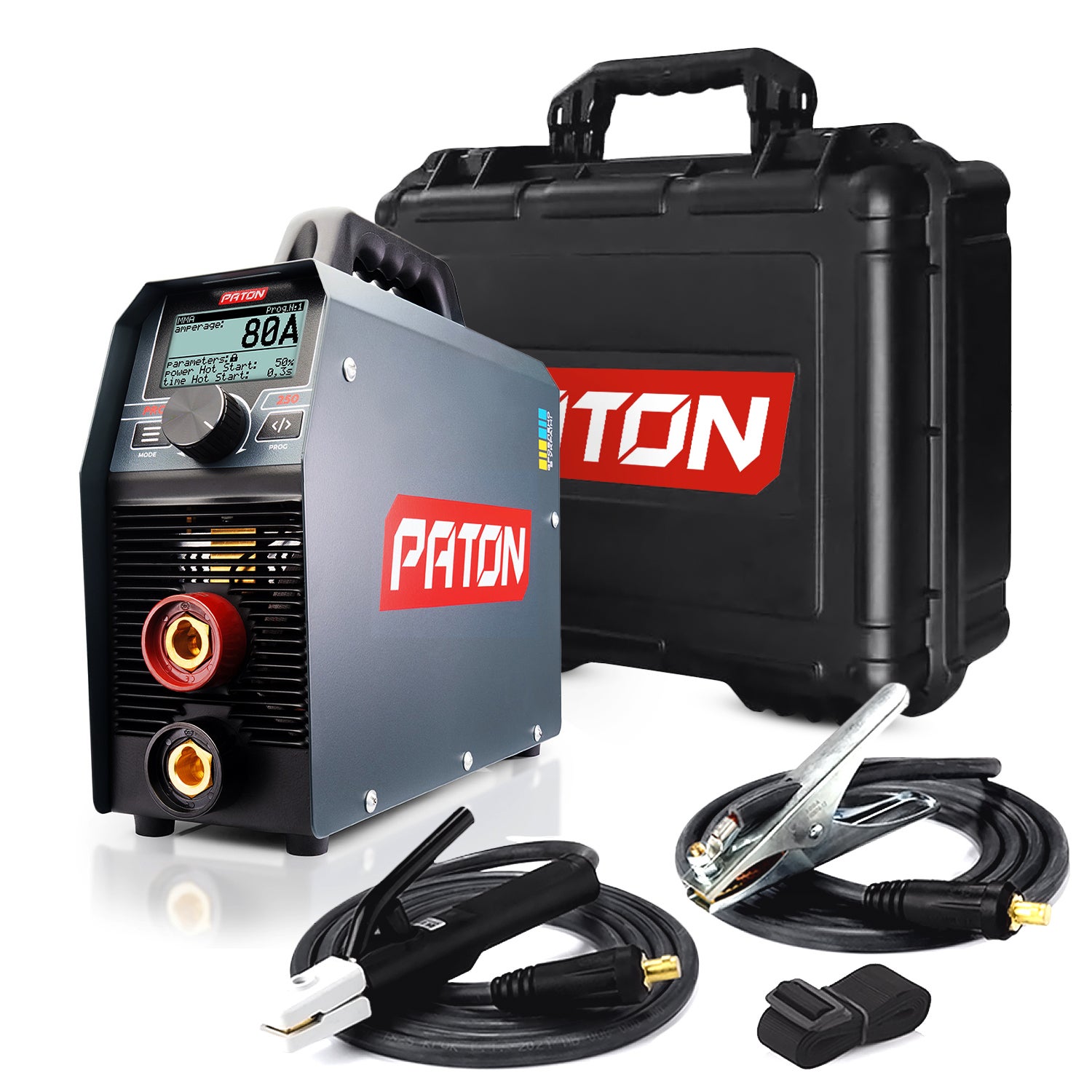 PATON PRO-250 Zestaw spawalniczy Spawarka inwerterowa 250 A z trybami MMA, TIG, funkcją Pulse