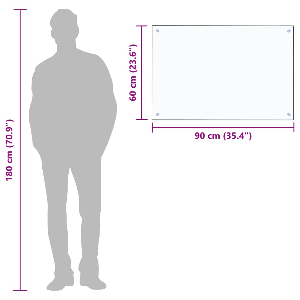 Dosseret de cuisine Transparent 90x60 cm Verre trempé - 7