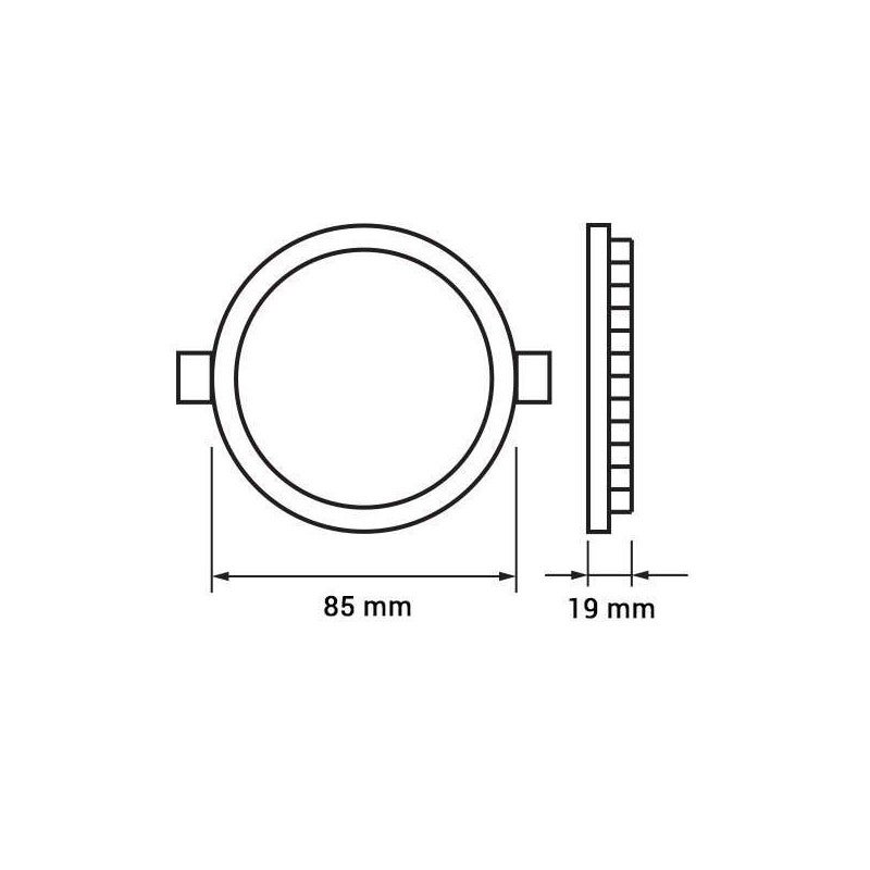 Plafonnier LED Rond Extra Plat 3W 150lm (24W) ⌀88mm - Blanc du Jour 6000K - 3